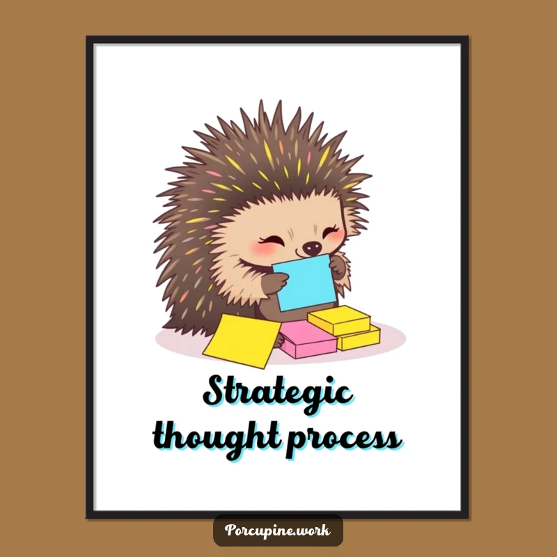 Funny Porcupine Poster: Hilarious Quilled Desk Decor, Perfect Office Organization Art Gift