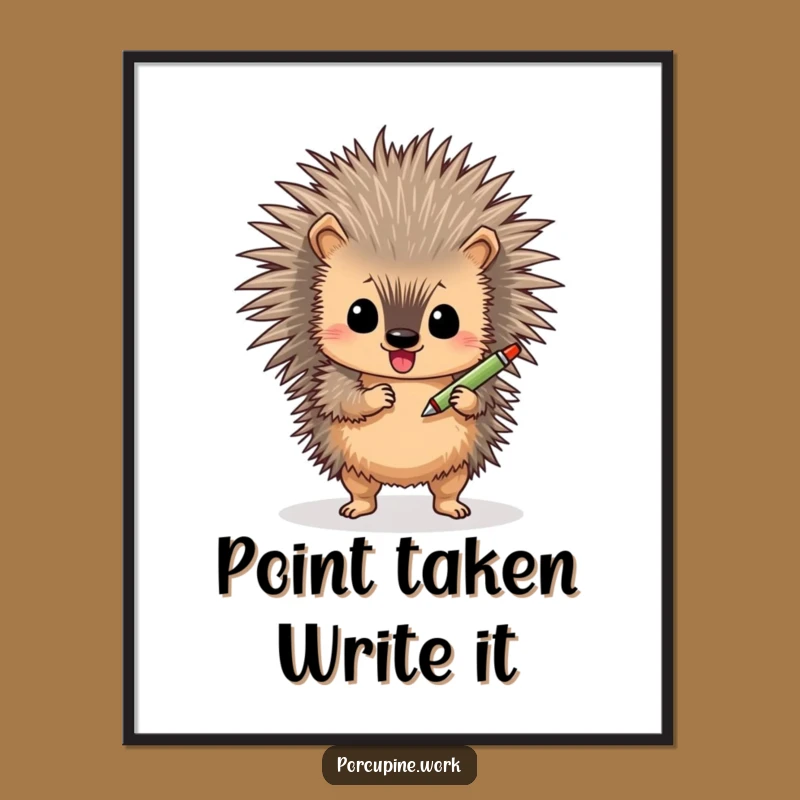 Funny Porcupine Shimmy Poster: Hilarious Wall Art for a Cheerful Atmosphere