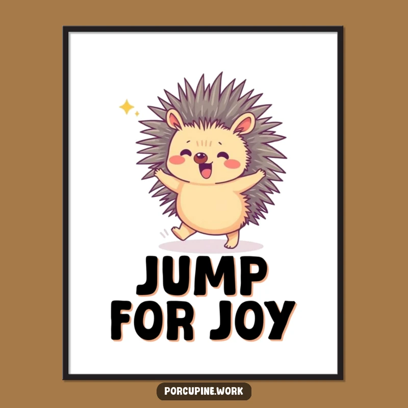 Funny Porcupine Victory Hop Poster: Decorate Your Space with Joyful Art