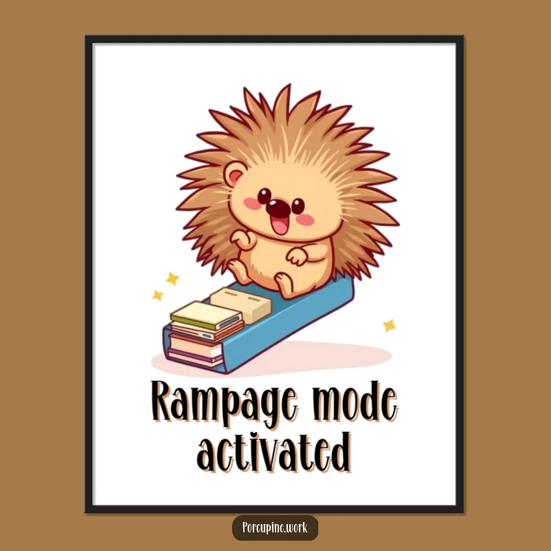 Funny Porcupine Office Ramp Poster - Hilarious Wall Art for Desks