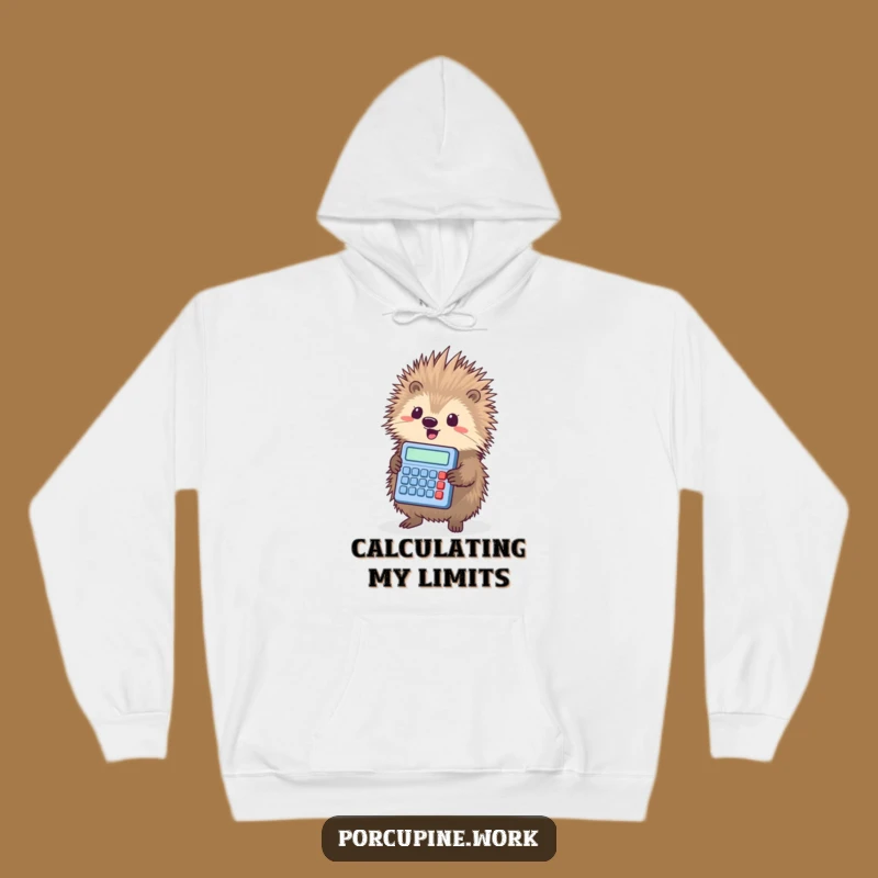 Funny Porcupine Calculator Hoodie - Triumphant Nerd Sweatshirt