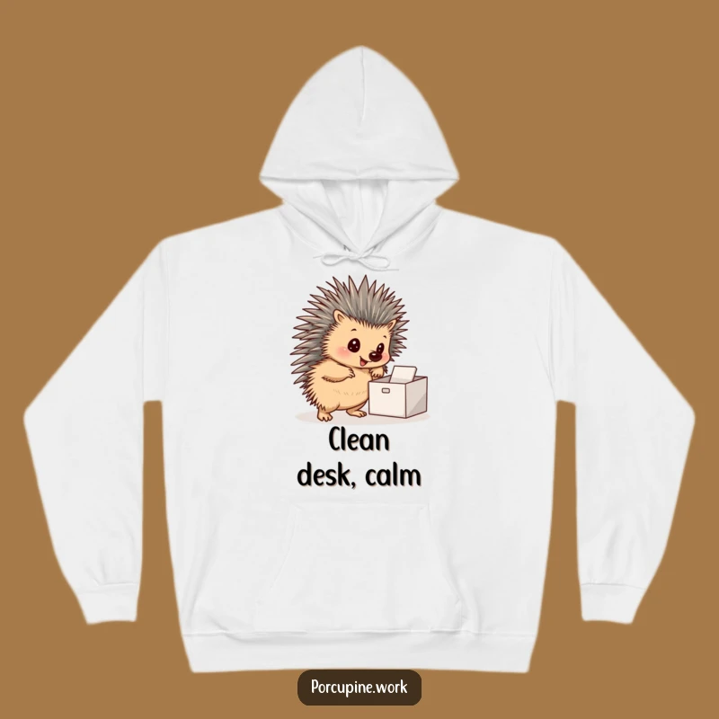 Cozy Funny Porcupine Inbox Hoodie: Warmth for the Tidy-Minded