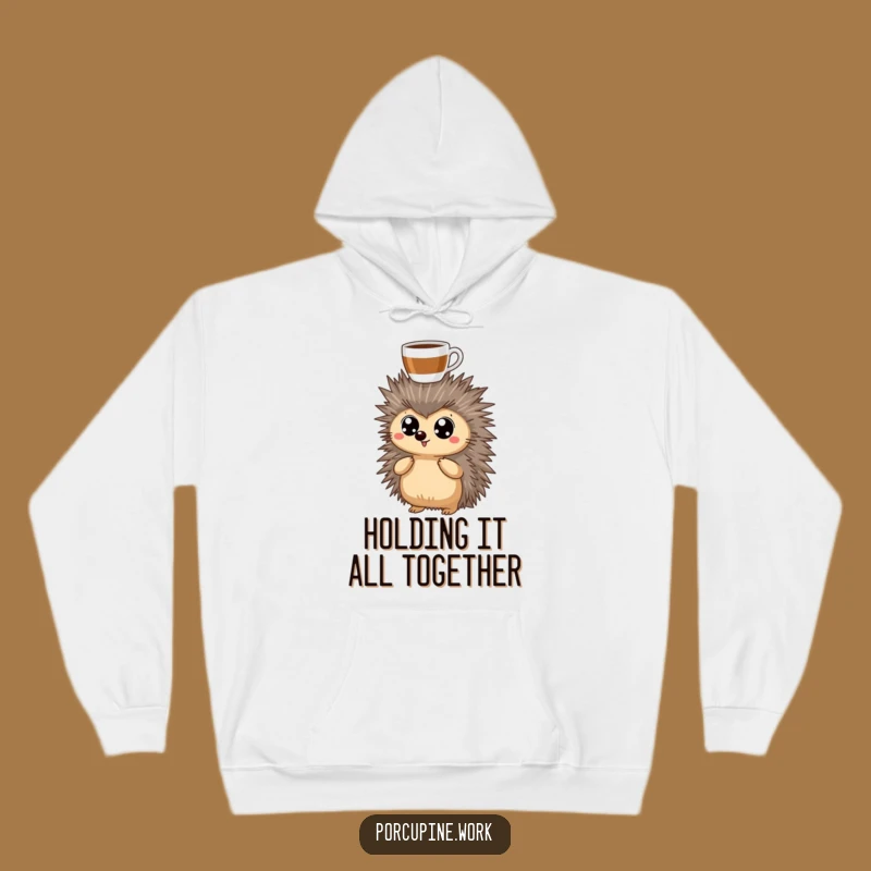 Cozy Funny Coffee Porcupine Hoodie: Warm Wear for Caffeinated Comfort