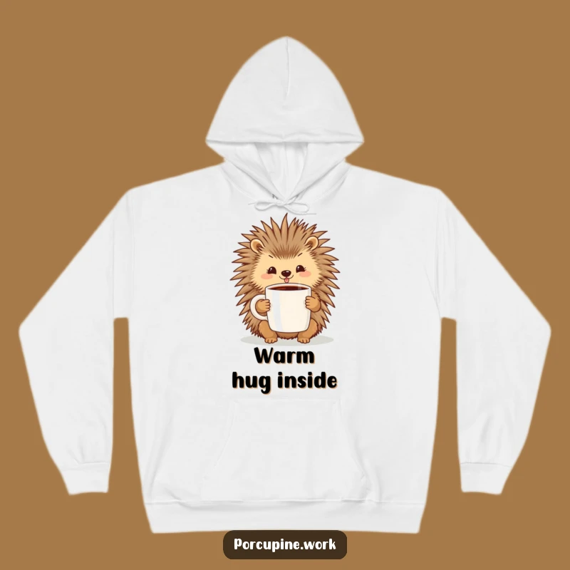 Cozy Funny Porcupine Coffee Hoodie: Your Warm Companion for Caffeinated Comfort