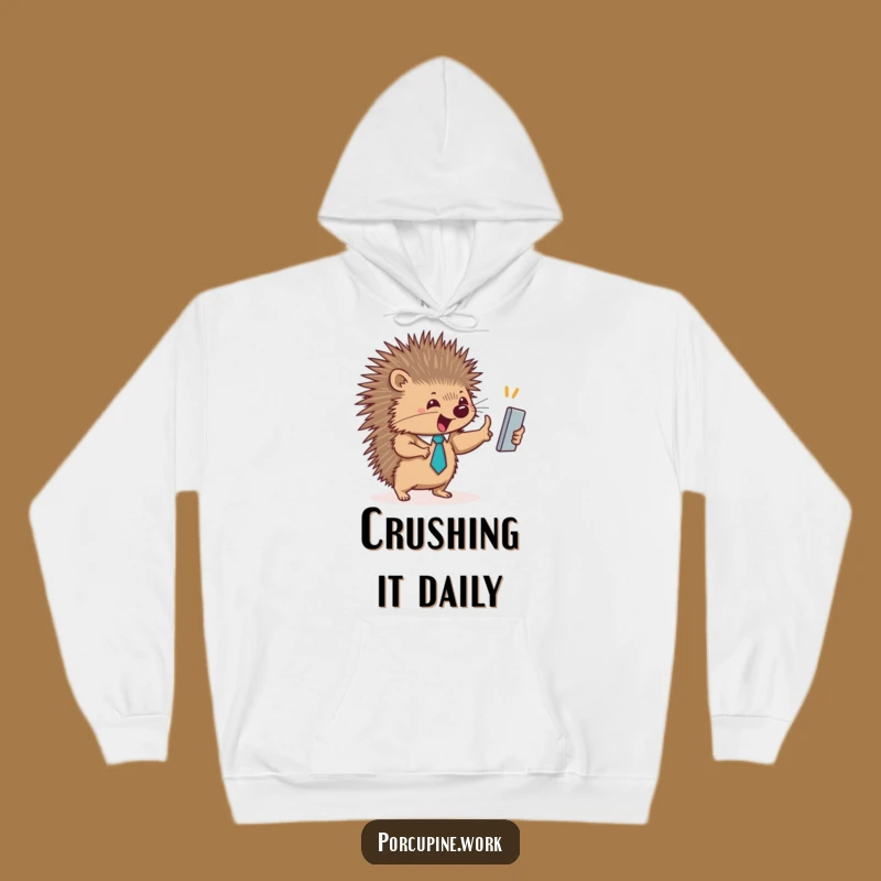 Cozy Funny Porcupine High-Five Hoodie: Stay Warm and Celebrate Success