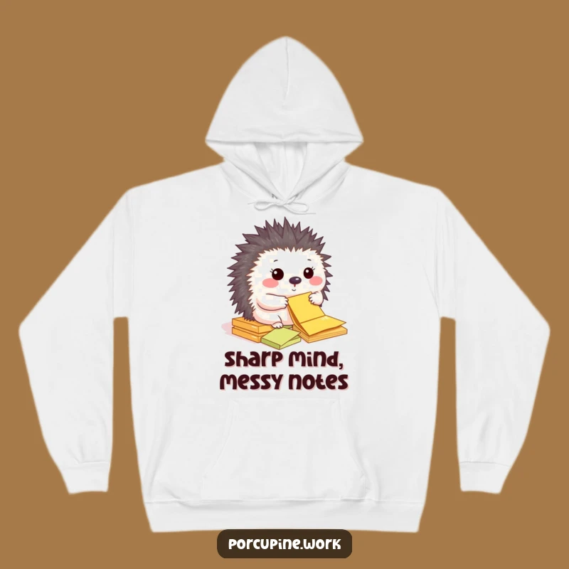 Cozy Funny Porcupine Sticky Note Hoodie: Warmth and Order