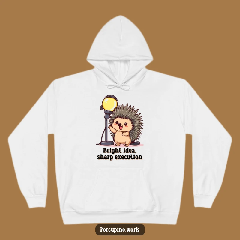 Funny Office Porcupine Light Hoodie: Cozy Triumph & Humor