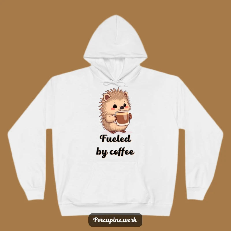 Funny Porcupine Coffee Hoodie - Cozy Caffeine Lover Sweatshirt