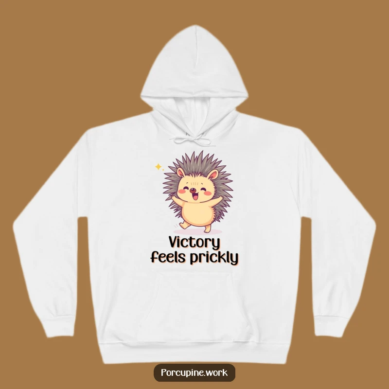 Funny Porcupine Cozy Hop Hoodie: Stay Warm and Celebrate Life's Wins