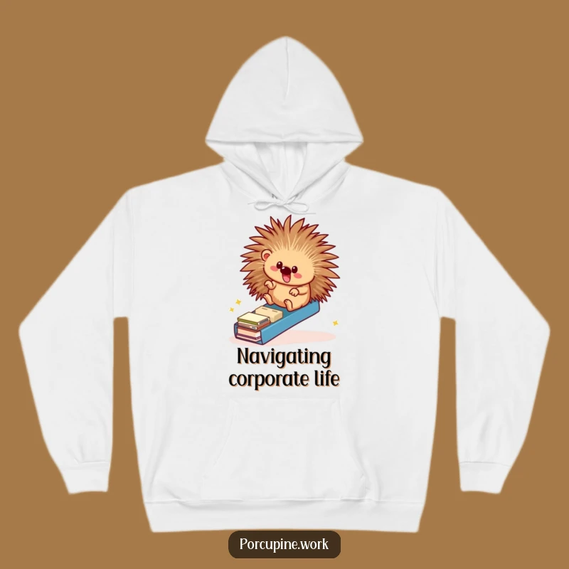 Funny Porcupine Office Ramp Hoodie - Cozy Hilarious Gift for Workaholics