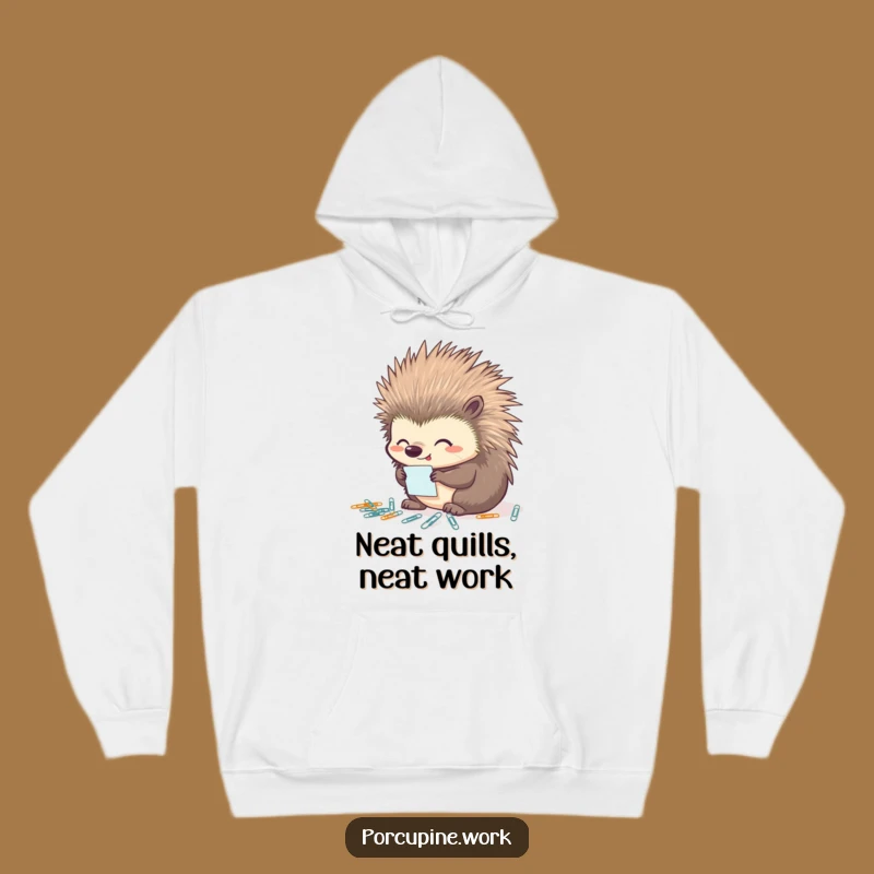 Funny Porcupine Organizer Hoodie: Cozy Up with This Hilarious Desk Accessory Gift!