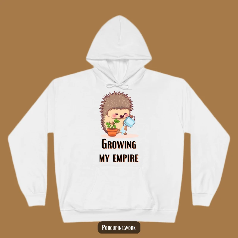 Funny Porcupine Plant Care Hoodie - Cozy Hilarious Gift for Green Thumbs