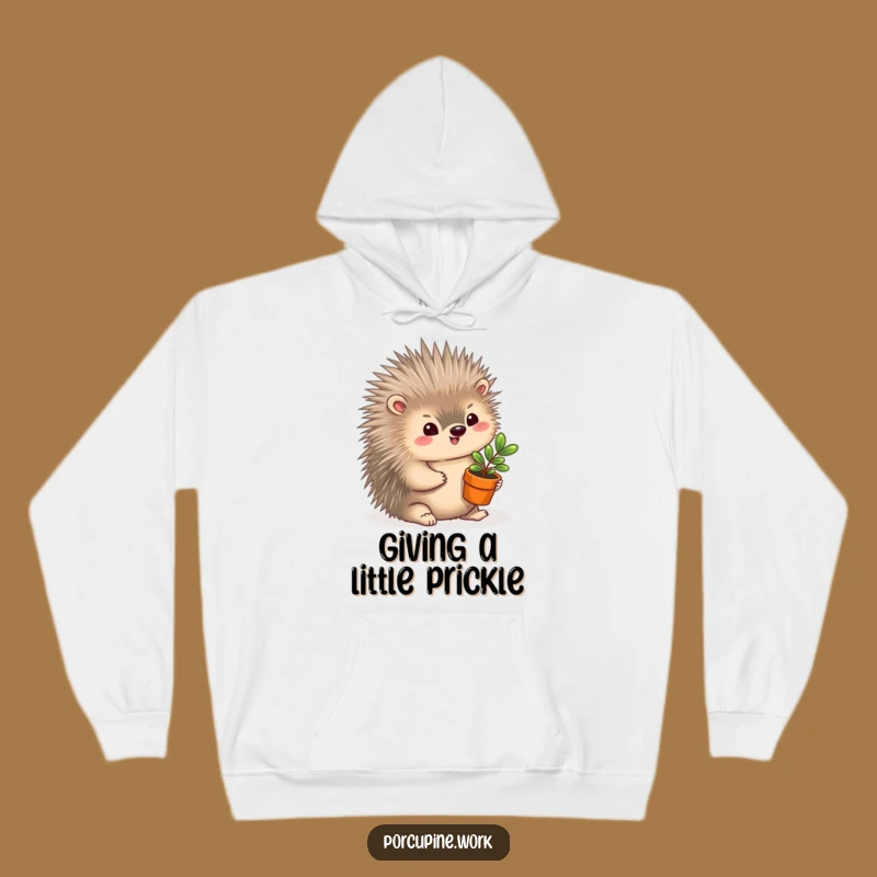 Funny Porcupine Plant Gift Hoodie: Cozy & Sweet Nature Apparel