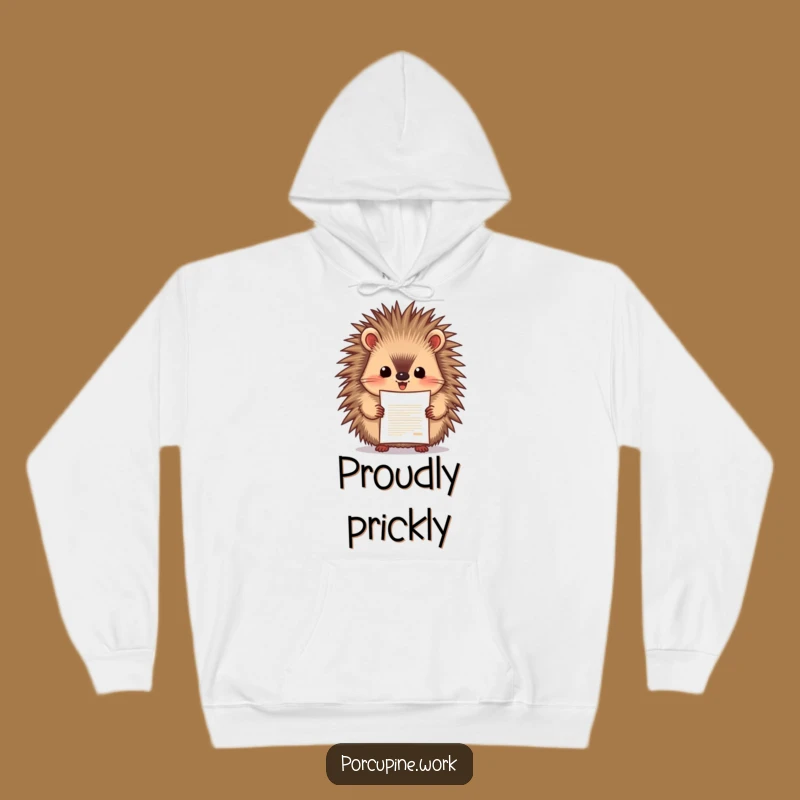 Funny Porcupine Presentation Hoodie: Cozy Victory Wear with Document, Ultimate Funny Gift