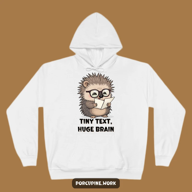 Funny Porcupine Reader Hoodie: Cozy Up with This Hilarious Intellectual Design