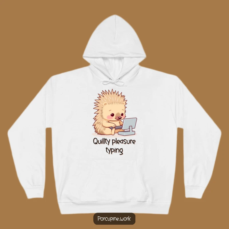 Funny Porcupine Typist Hoodie: Cozy Up with Hilarious Tech Struggles