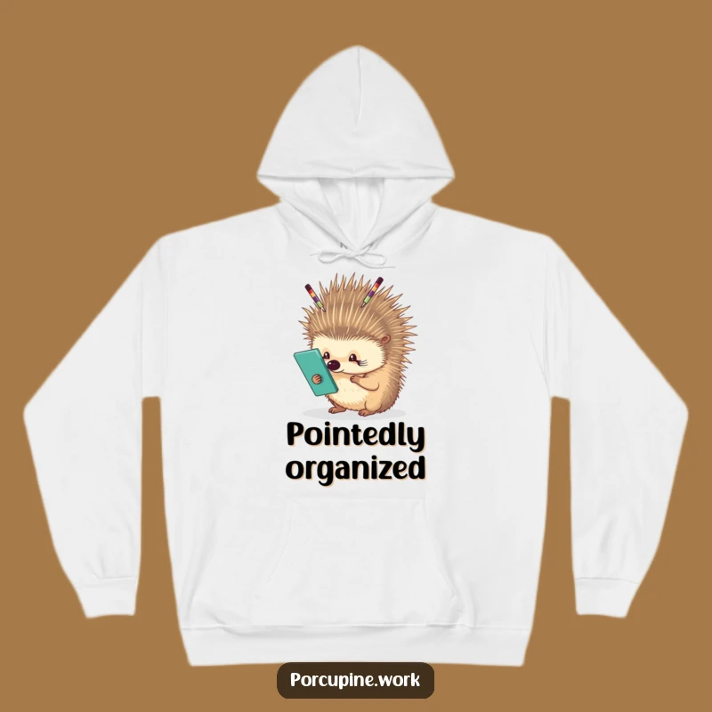Funny Porcupine Work Balance Hoodie: Cozy Juggling Supplies on Quills, Ultimate Funny Gift