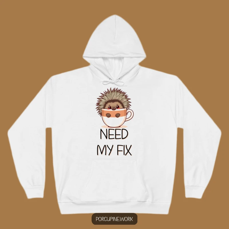 Funny Porcupine Coffee Hoodie - Cozy Up with Caffeine, Great Funny Gift!