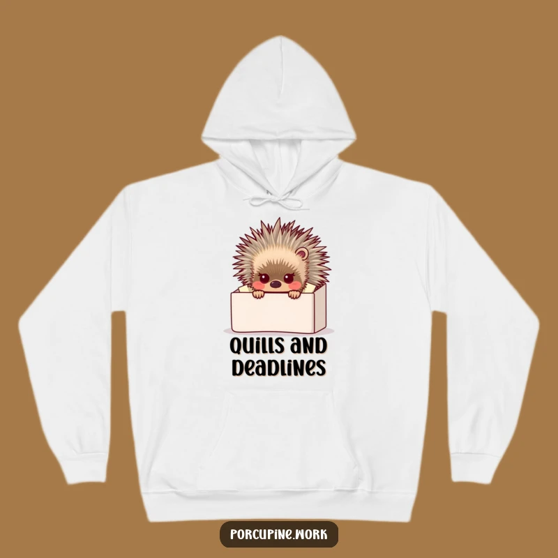 Funny Porcupine Hoodie - Cozy Winter Wear for Office Inbox Overload!