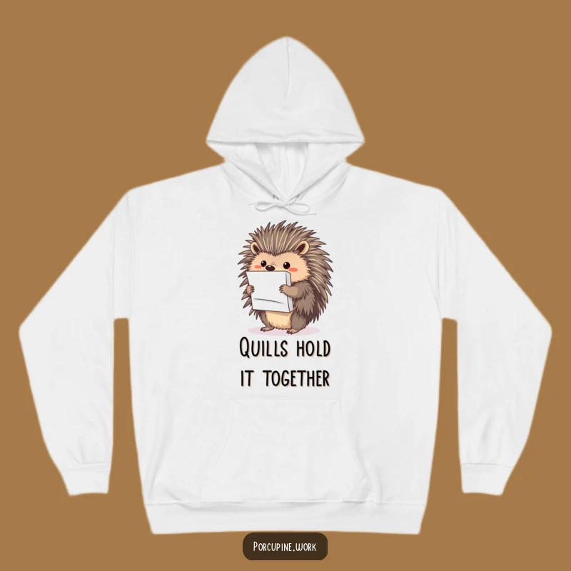 Funny Porcupine Paper Stacker Hoodie: Cozy Comfort for Your Organized Chaos