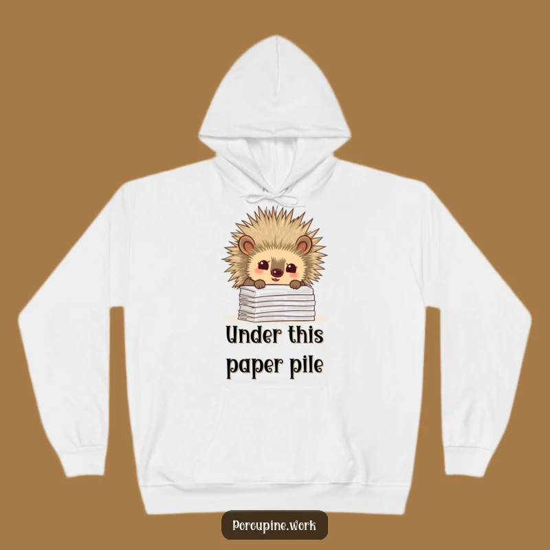 Funny Porcupine Paperwork Hoodie - Cozy Hilarious Gift for the Curious