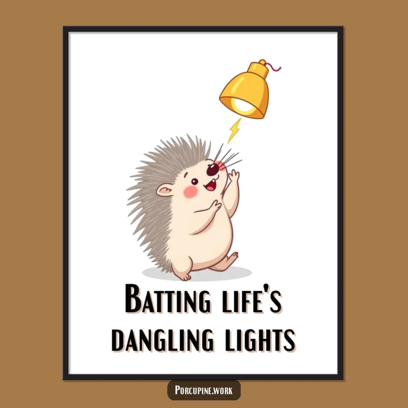 Free Printable Wall Art: Playful Porcupine, Quirky Downloadable Decor for Lighthearted Spaces