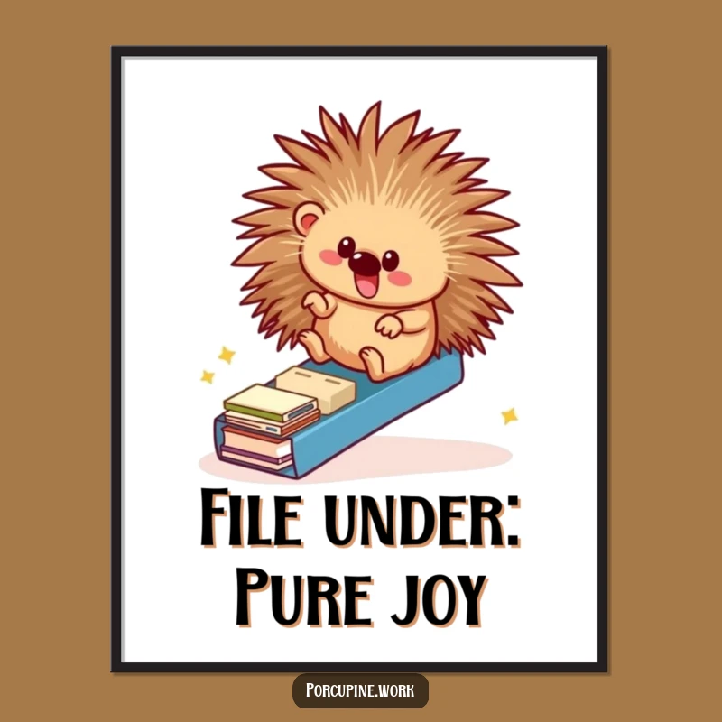 Funny Free Printable Wall Art: Porcupine's Office Ramp Slide - Downloadable Humorous Decor!