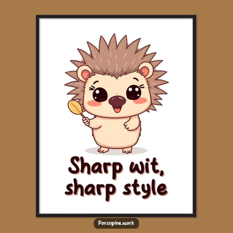 Free Printable Wall Art: Cheerful Porcupine quill decor, happy downloadable art for a cozy space