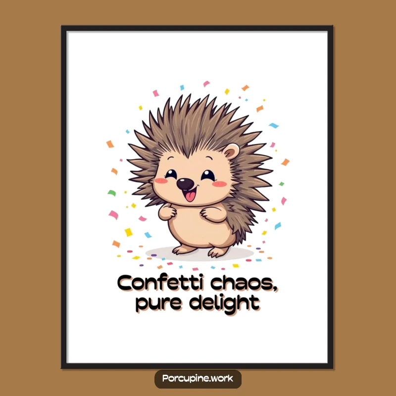 Free Printable Wall Art: Confetti Porcupine, Fun Downloadable Decor for Festive Spaces