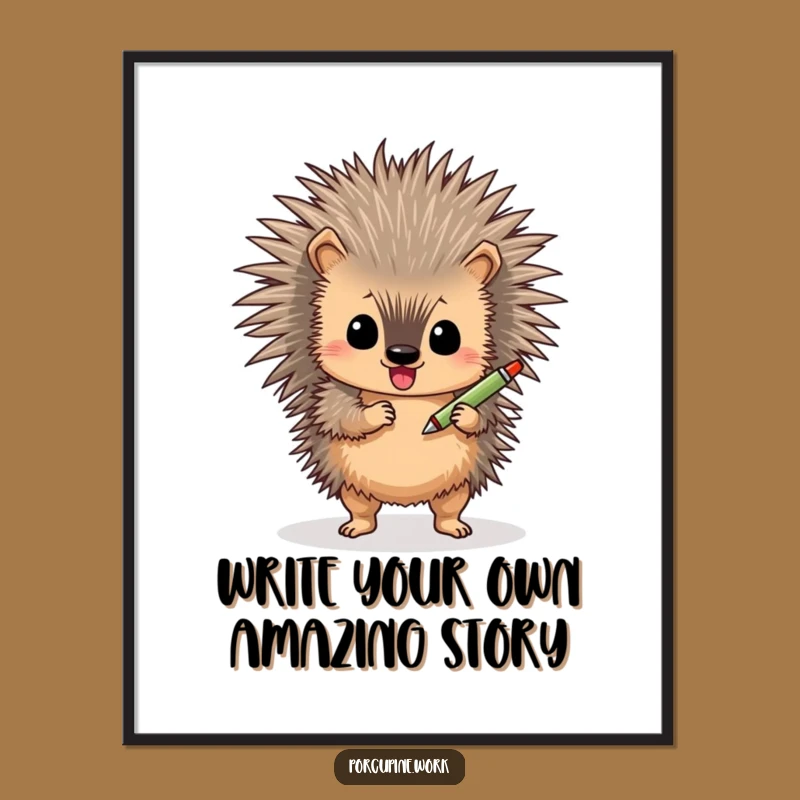 Free Printable Wall Art: Funny Shimmy Porcupine Pen Art, Hilarious DIY Downloadable Decor