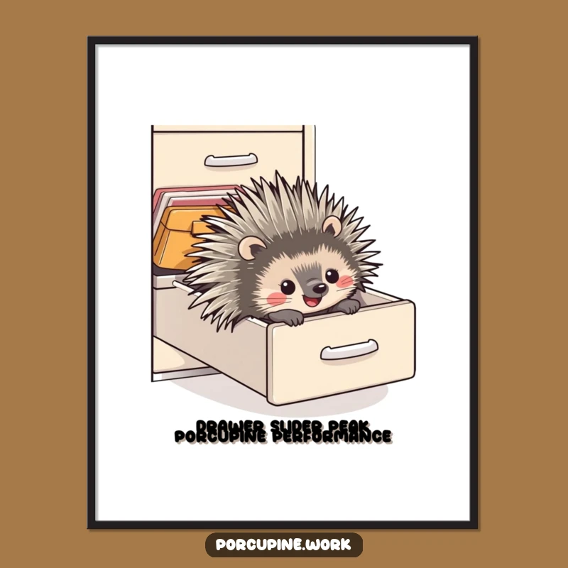 Free Printable Wall Art: Hilarious Porcupine Filing Cabinet Slide - Funny Downloadable Decor!