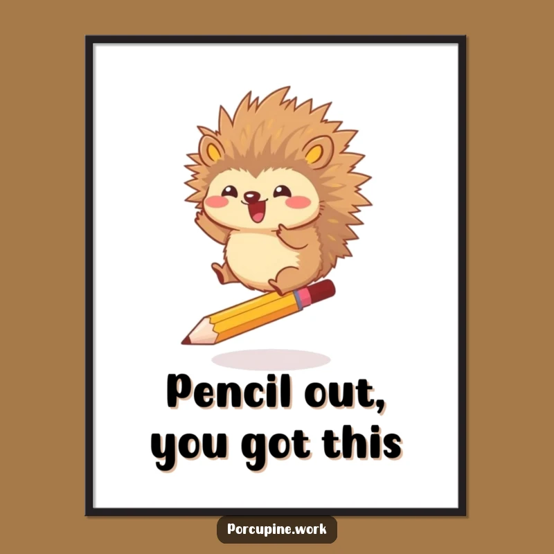 Free Printable Wall Art: Jumping Porcupine - Funny Energetic Decor Downloadable