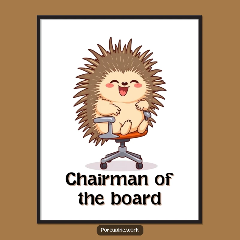 Funny Free Printable Wall Art: Porcupine's Office Chair Ride - Downloadable Dynamic Decor!