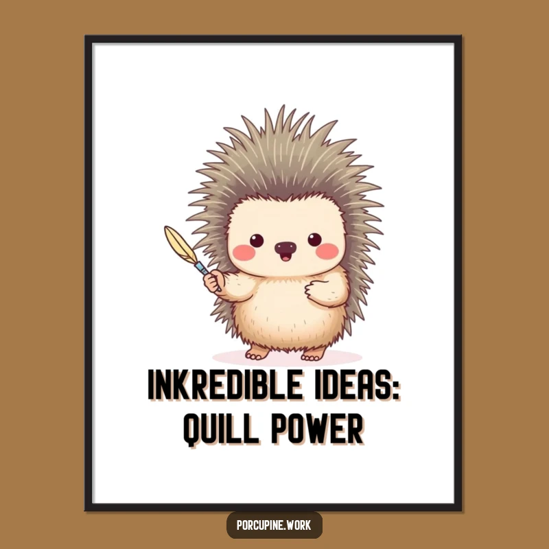Funny Porcupine Quill Pen Free Printable Wall Art - Artistic Office Decor!