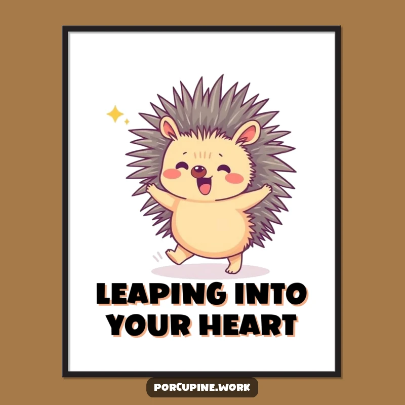 Funny Porcupine Art: Free Printable Tiny Victory Hop Downloadable Wall Decor