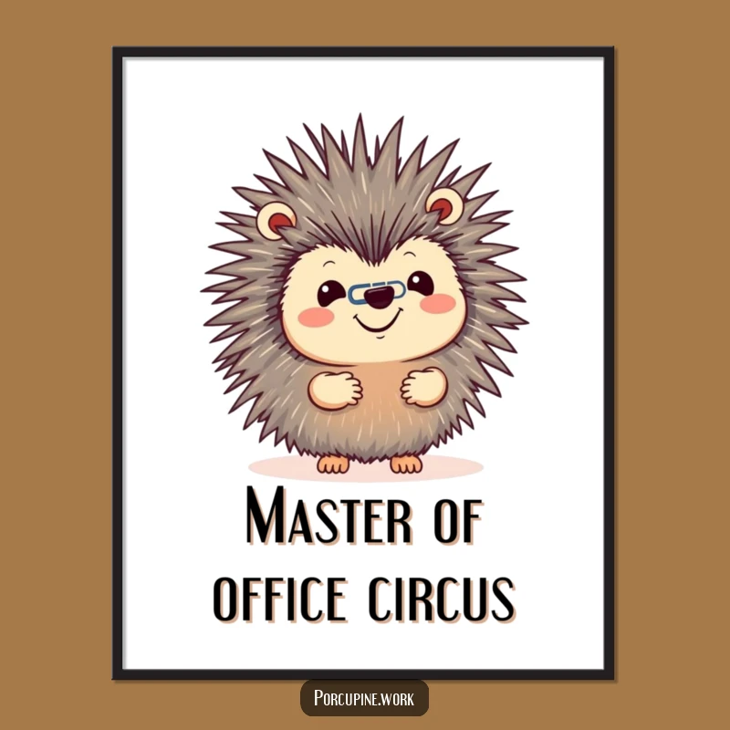 Funny Free Printable Wall Art: Porcupine's Paperclip Balance - Downloadable Office Wit!