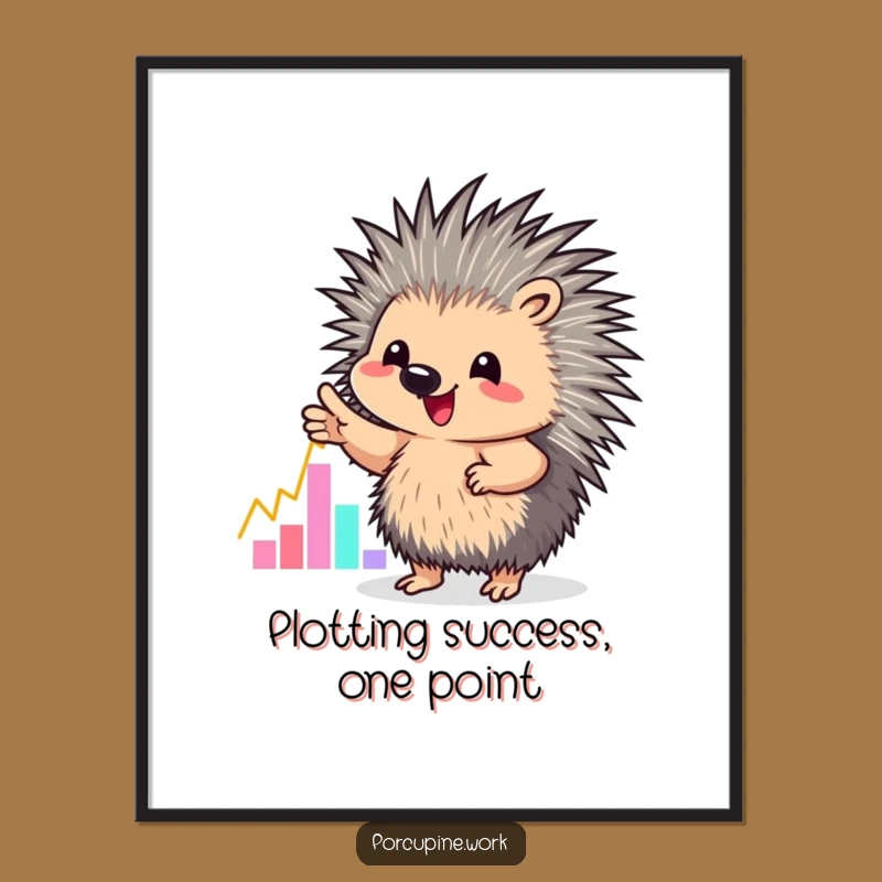 Funny Free Printable Wall Art: Porcupine Graph, Quirky Downloadable Office Decor