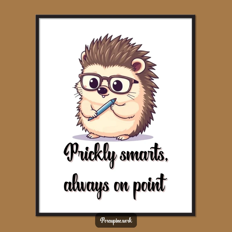 Free Printable Wall Art: Wise Porcupine Desk Buddy Funny Downloadable Art