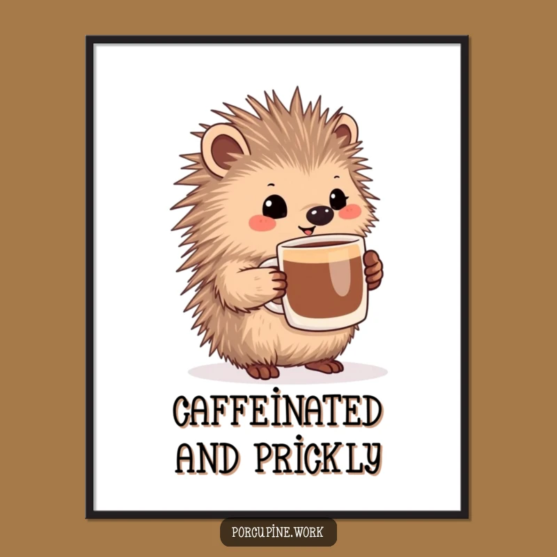 Relaxed Free Printable Porcupine Wall Art - Cozy Downloadable Decor Gift