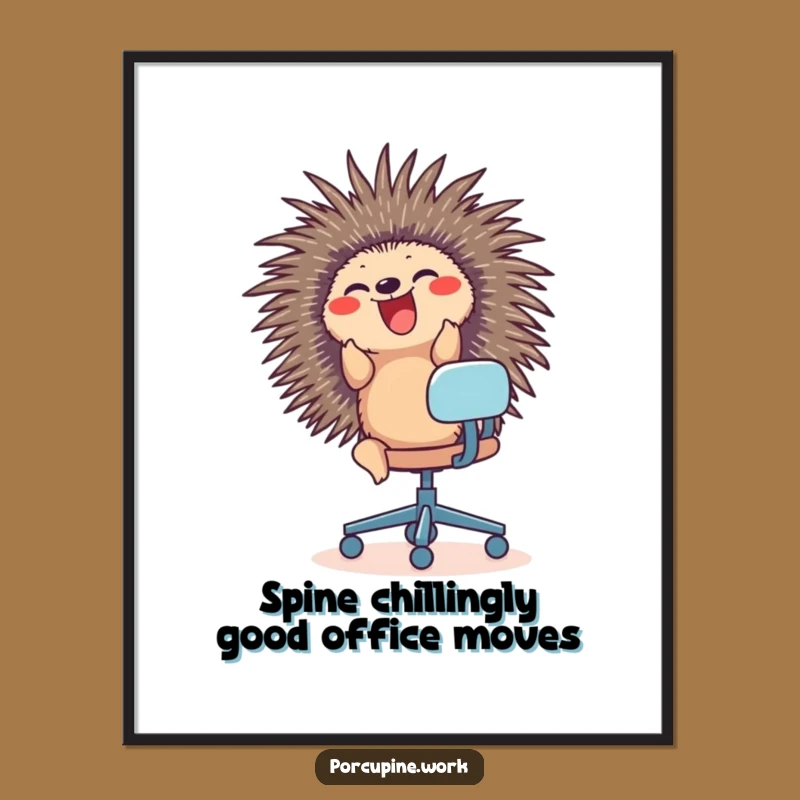 Free Printable Wall Art: Glee Porcupine Office Chair - Quirky Downloadable Decor