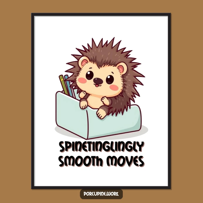 Funny Porcupine Art: Free Printable Surprise Splash Minimalist Downloadable Wall Decor