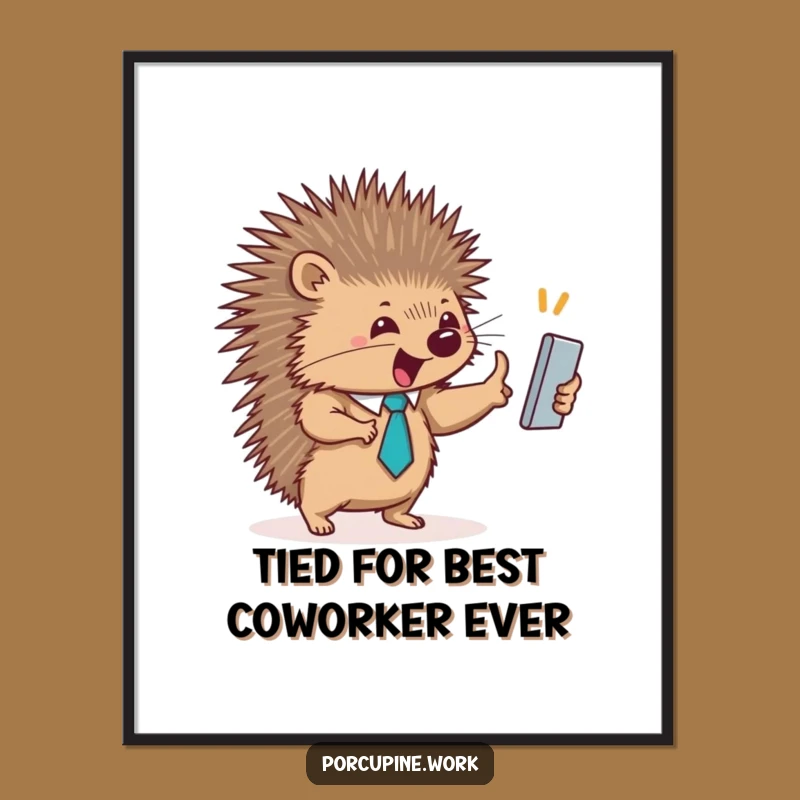 Funny Free Printable Wall Art: Porcupine High-Five - Motivational Office Decor Download!