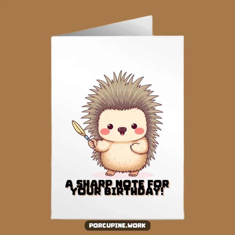 Funny Porcupine Quill Pen Free Printable Birthday Card - Artistic Humor!
