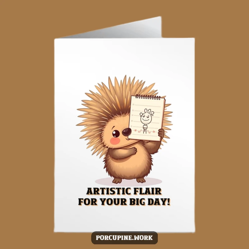 Free Printable Birthday Card: Artistic Porcupine Doodle - Funny Download Gift