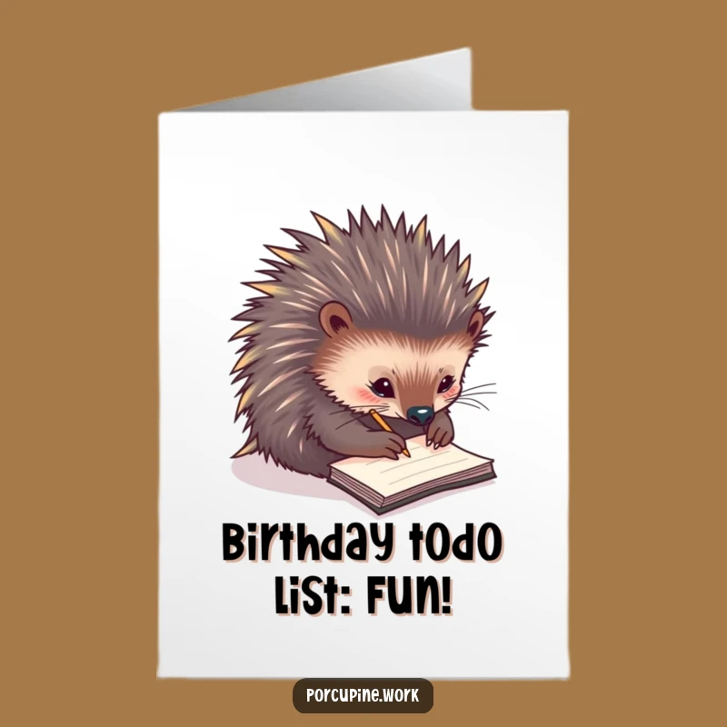 Free Printable Notetaker Porcupine Birthday Card - Funny Busy Bee Downloadable