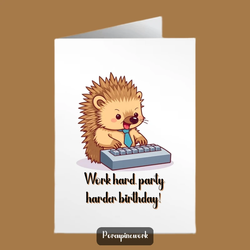 Busy Bee Free Printable Birthday Card: Typed-Up Porcupine, Funny Downloadable Gift