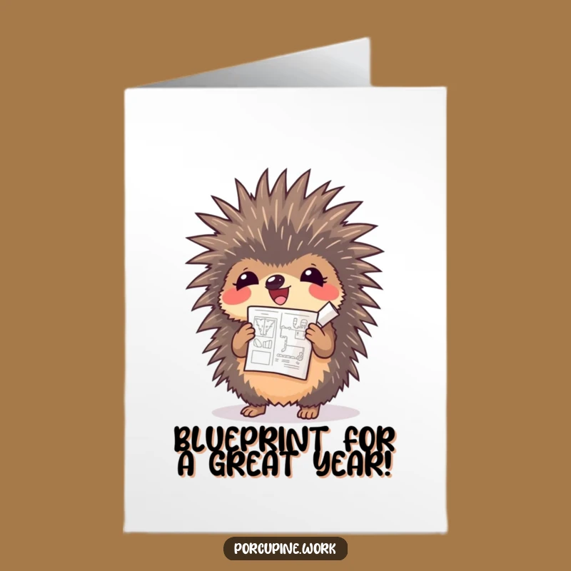 Exciting Free Printable Birthday Card: Cheering Porcupine Architect - Downloadable Gift