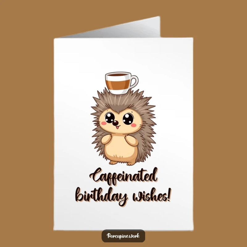 Free Printable Birthday Card: Coffee Porcupine Chaos, Hilarious Downloadable Fun!