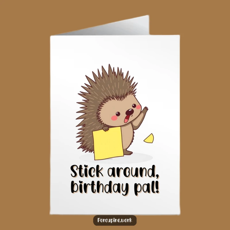Free Printable Birthday Card: Porcupine Dodges Note, Funny Downloadable Gift