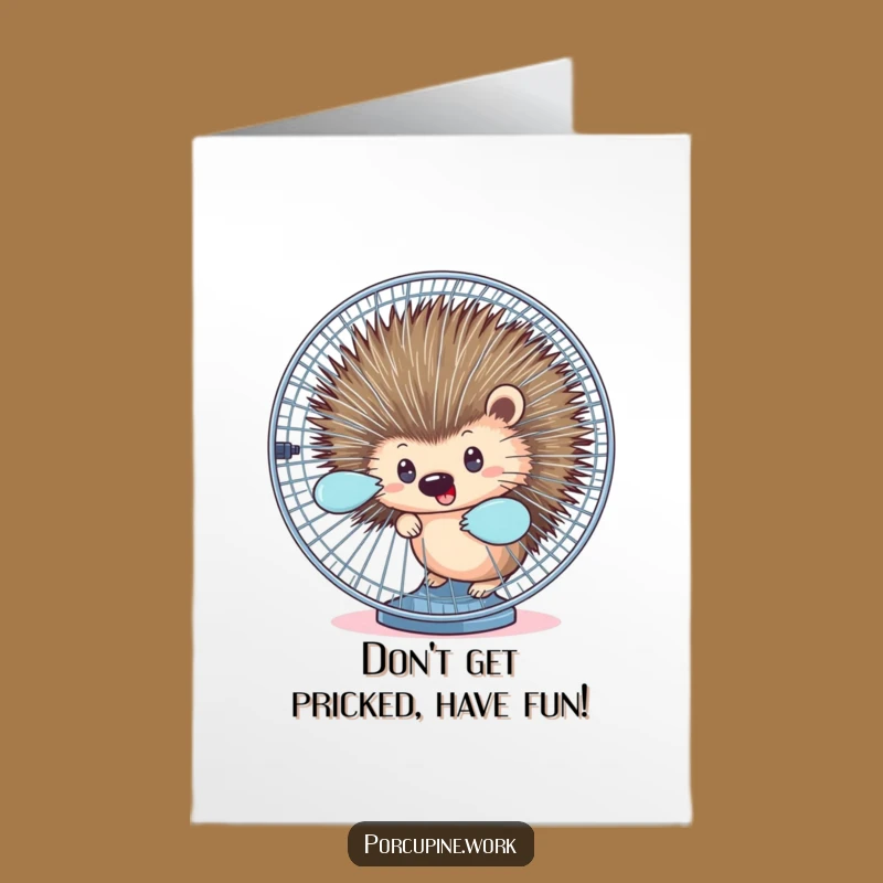 Free Printable Birthday Card: Porcupine Fan Peek, Quirky Downloadable Gift